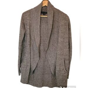 Barefoot Dreams Cozy Chic Lite Women’s Large Circle Cardigan Brown Open Front